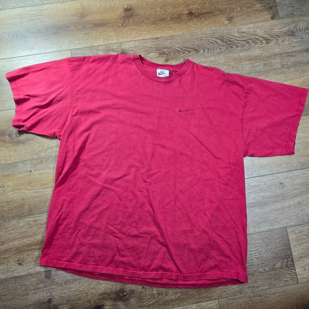 Vintage Nike T Shirt Mens XXL Red Swoosh Logo Short Sleeve 90s Sportswear 2XLVin